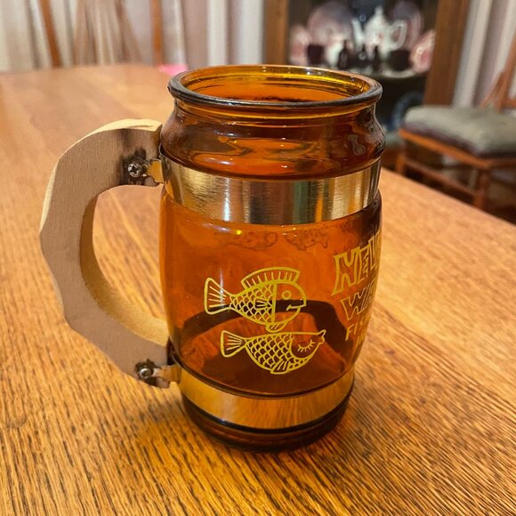 Vintage Siesta Ware Never Drink Water: Fish Make Love in Water Beer Mug - Picture 2 of 6